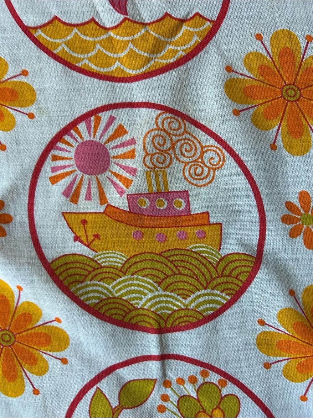 Vintage 60s Style Square Scarf with the Most Adorable Collection of Images
